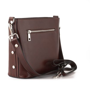 Skórzana torebka z nitami - tył