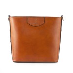 Skórzana torebka z ozdobnymi nitami