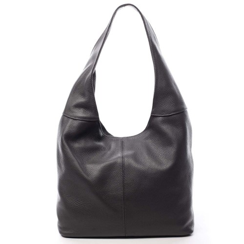 Skórzana torebka worek na szerokim uchu