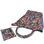 Kolorowe motyle skórzana torebka - Worek