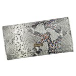 PATRIZIA PIU Skórzany portfel damski z biglem - wężowa skóra (id 953)