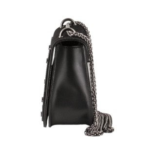 Mała torebka skórzana z zamszową klapką