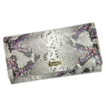 PATRIZIA PIU Rozbudowany skórzany portfel damski - skóra węża (id 955)
