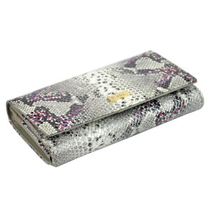 Skórzany portfel damski Patrizia Piu - skóra węża