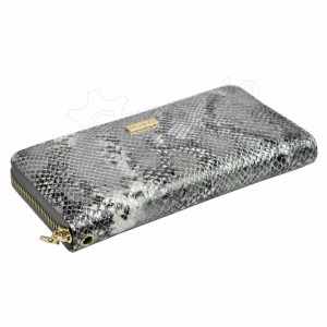 Skórzany portfel damski Patrizia Piu wężowa skóra