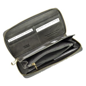 Skórzany portfel damski Patrizia Piu skóra węża - wnętrze