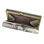 Skórzany portfel damski Patrizia Piu  z biglem - skóra węża