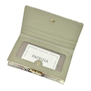 Skórzany portfel damski Patrizia Piu - wężowy wzór wnętrze