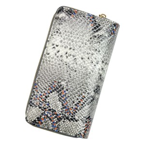 Patrizia Piu portfel ze skóry - wężowy wzór - tył