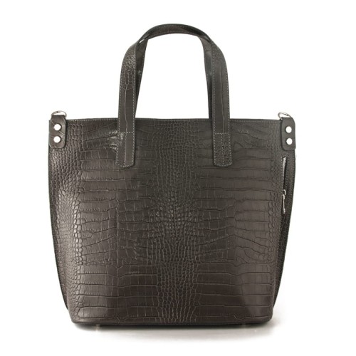 Vera Pelle skórzany shopper bag  krokodyli wzór