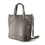 Torebka shopper bag ze skóry krokodyli wzór