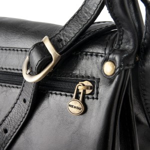 Saddle bag czarna torebka ze skóry - tył