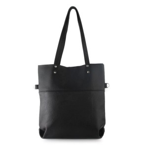 Czarna skórzana torebka shopper bag A4