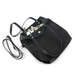 Duży shopper/worek ze skóry czarny