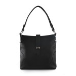 Czarna klasyczna torebka worek ze skóry