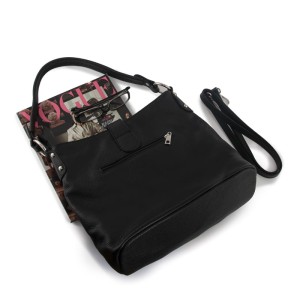 Czarny worek ze skóry - tył