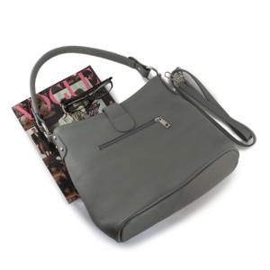 Skórzana torebka worek - tył