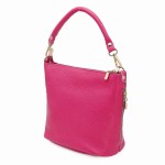 Mała torebka listonoszka ze skóry  z ozdobnymi zamkami z boku