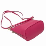 Fuksjowa mała torebka listonoszka ze skóry