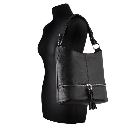 Torebka skórzana - czarny worek