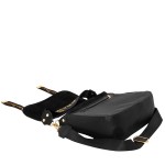 Czarna torebka listonoszka Laura Biaggi z klapką - tył