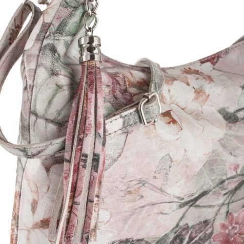 torebka skórzana w kwiaty