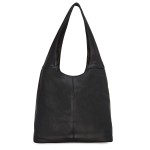 Czarna torebka worek na szerokim uchu skóra ekologiczna (id 1112) 