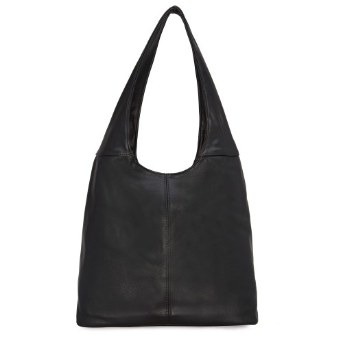 Czarny worek na szerokim uchu - eko skóra