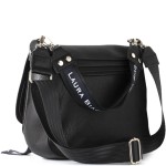 Czarna torebka listonoszka Laura Biaggi - tył