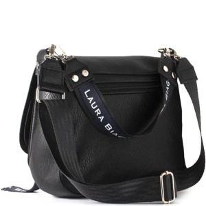Czarna torebka listonoszka Laura Biaggi - tył