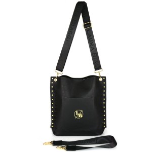 Laura Biaggi torebka worek z ćwiekami skóra ekologiczna - dwa rodzaje pasków