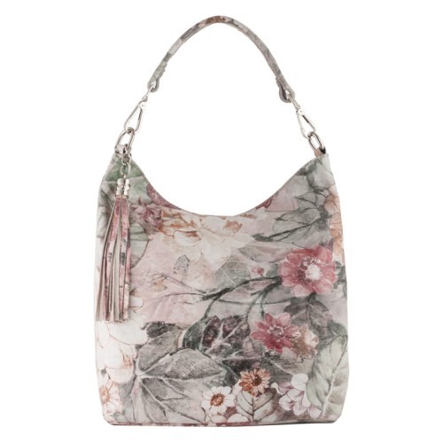 Skórzany worek w kwiaty