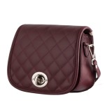 Pikowana Torebka skórzana Listonoszka (id 269) Bordowa