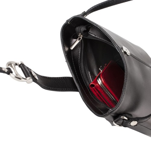 Vera Pelle Czarna skórzana - Listonoszka