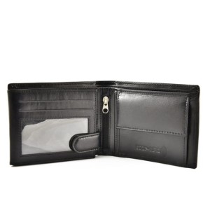 męski czarny skórzany portfel męski Peterson