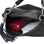 Czarna Skórzana Torebka - Worek