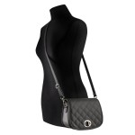  Pikowana  skórzana Listonoszka szara