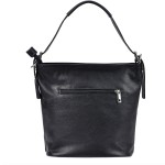 Włoska  Torebka - Czarny Worek ze skóry