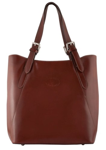  SKÓRZANA Torebka VERA PELLE brązowa / koniak