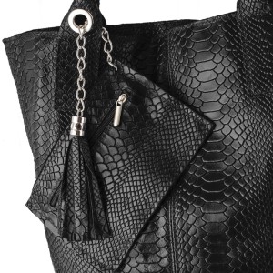 Włoska Torebka - worek skóra krokodyla