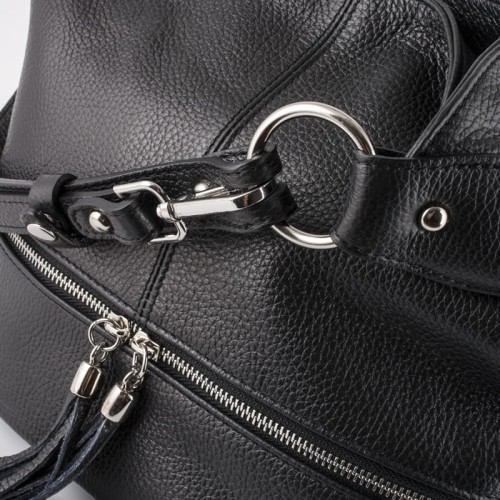 Torebka skórzana - czarny worek