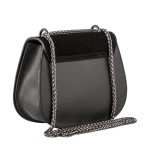 Mała torebka skórzana z zamszową klapką