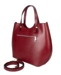 Vera Pelle bordowa torebka ze skóry naturalnej
