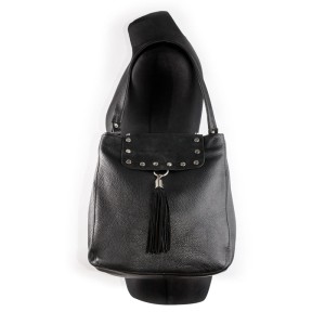 Vera Pelle Skórzana Torebka z zamszową klapką