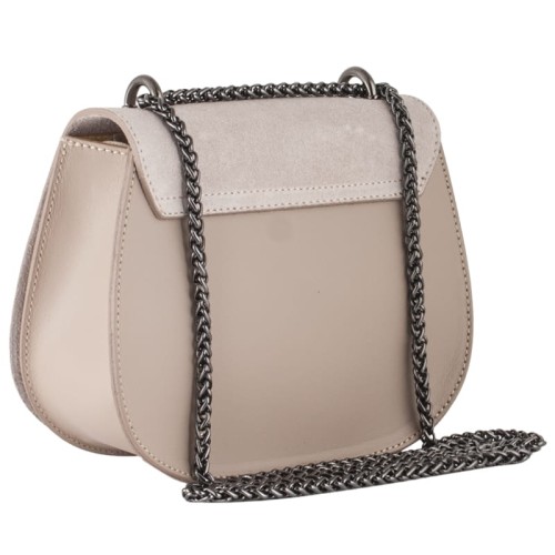 listonoszka z zamszową klapką  - podkowa