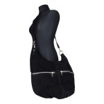 Włoska Torebka czarny worek zamszowy  